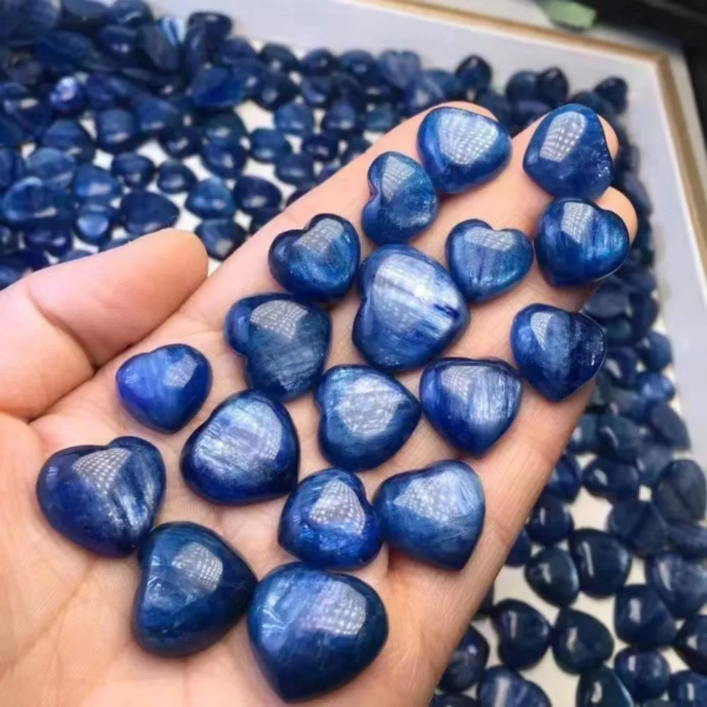 1pc Natural Kyanite Heart Crystals Reiki Healing Stones Gemstone Home Room Decoration Ornament Christmas Gift DIY Jewelry Making