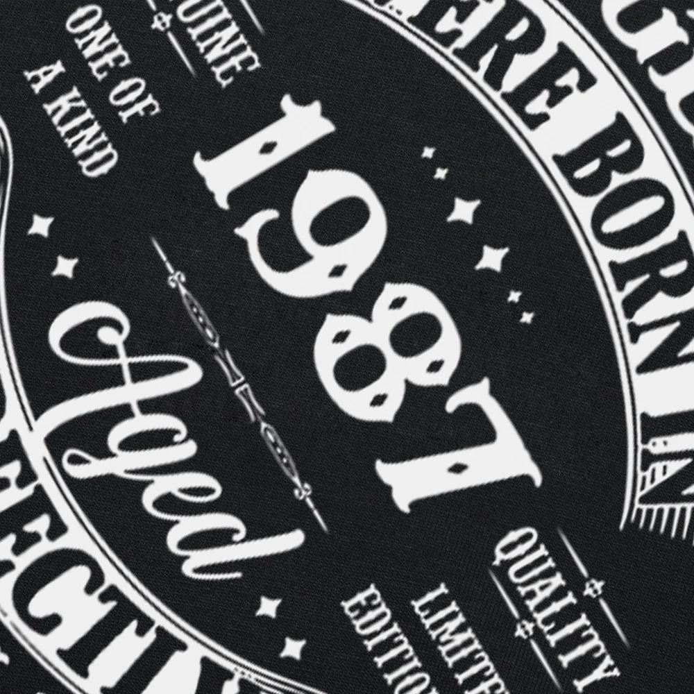 مضحك أسطورة ولد 1987 37th هدايا عيد الميلاد 37 سنة المحملة القمم الجولة الرقبة قصيرة الأكمام الأزياء التي شيرت عارضة الأساسية تي شيرت #4