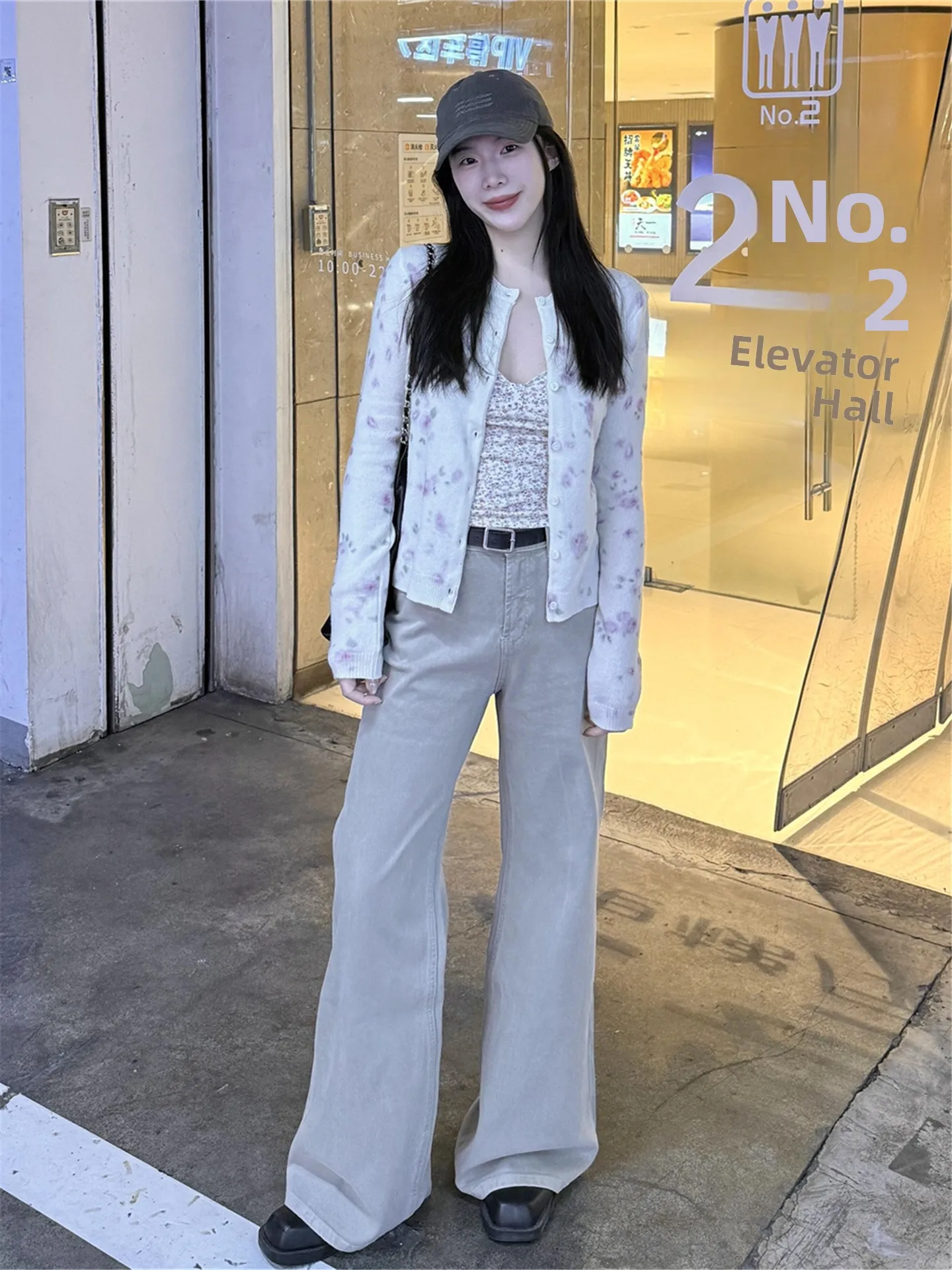 American Retro Khaki Wide Leg Jeans Women's High Waist Loose Slim Tall Extended Straight Leg Pants Casual Cotton Denim