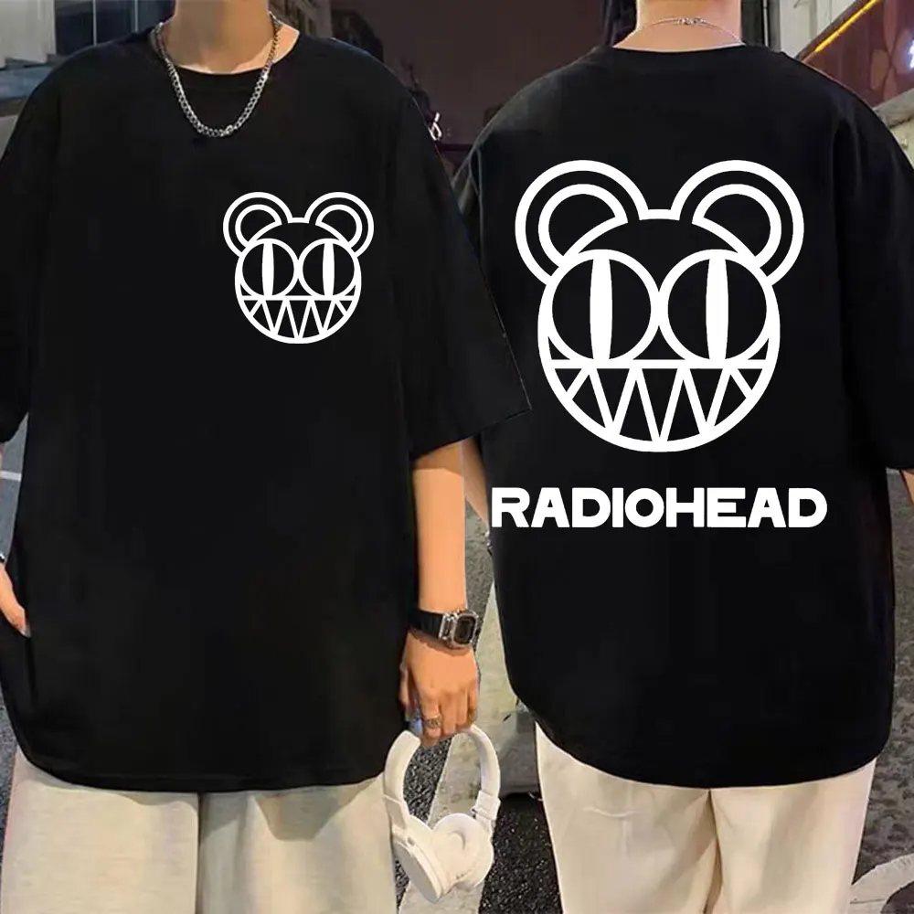 

Rock Band Radiohead Print T Shirt Men Women Fashion Vintage Loose T Shirts Summer Casual Pure Cotton T-shirt Hip Hop Streetwear