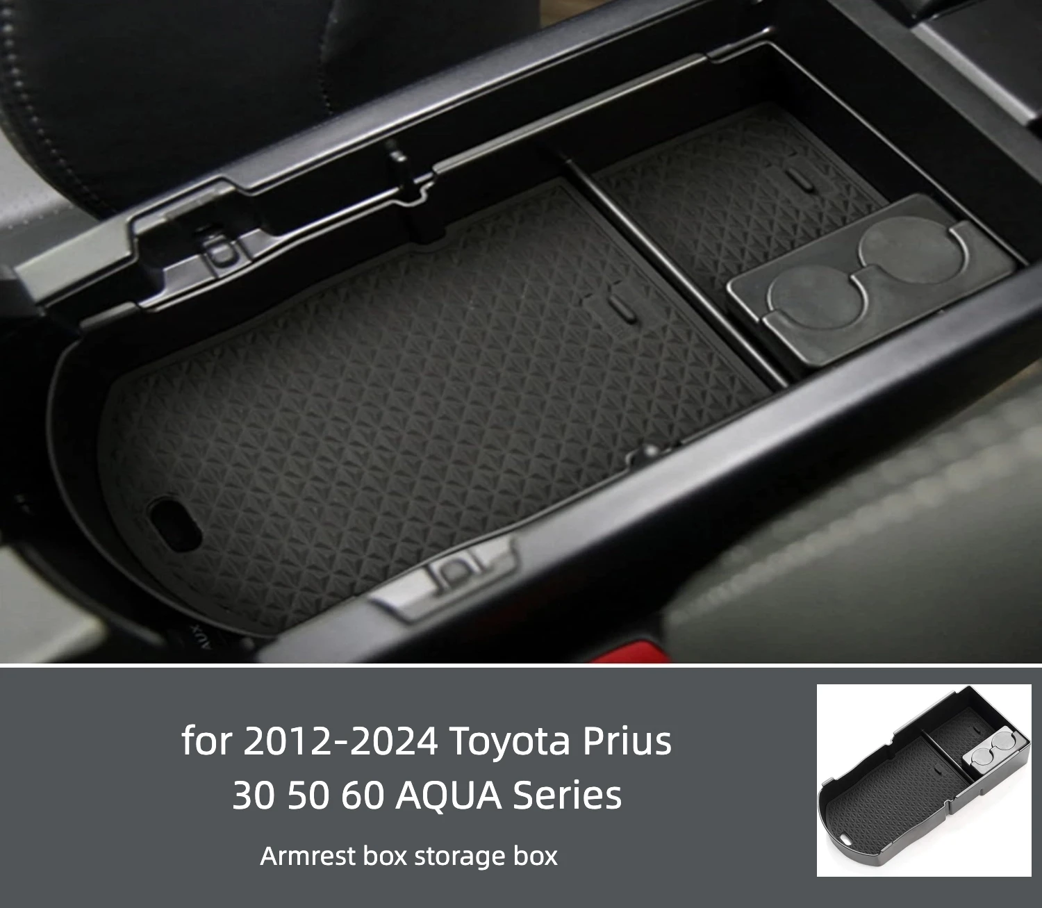 Suitable for Toyota 15-24 Prius handrail box storage box PRIUS 30 50 60 Series AQUA central control storage box