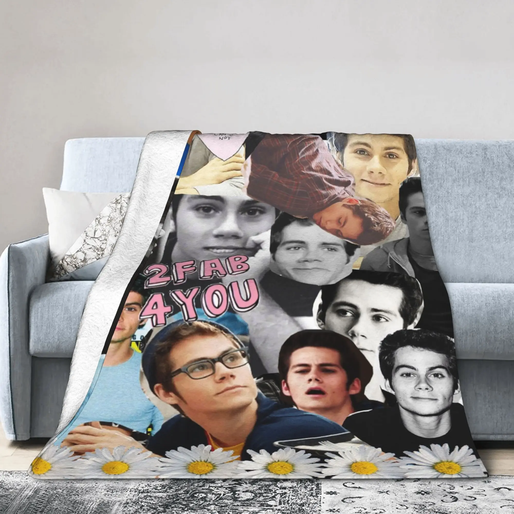 Dylan O'Brien Collage Actor Blanket  Wool Funny Warm Throw Blankets for Home Restaurant All Season