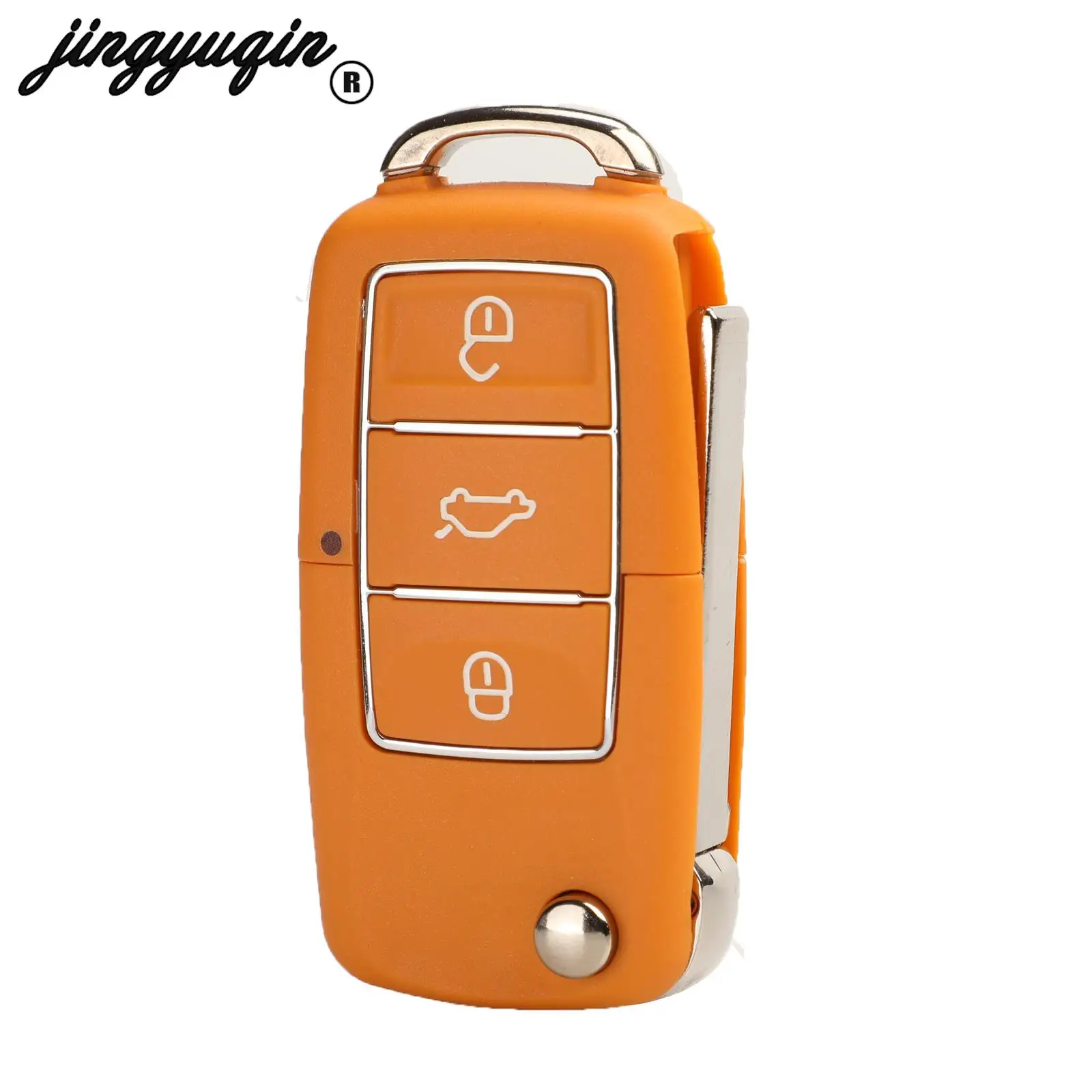 jingyuqin New Flip Folding Remote Key Shell For Volkswagen Vw Jetta Golf Passat Beetle Skoda Seat Polo B5 Car Key Case 3 Button