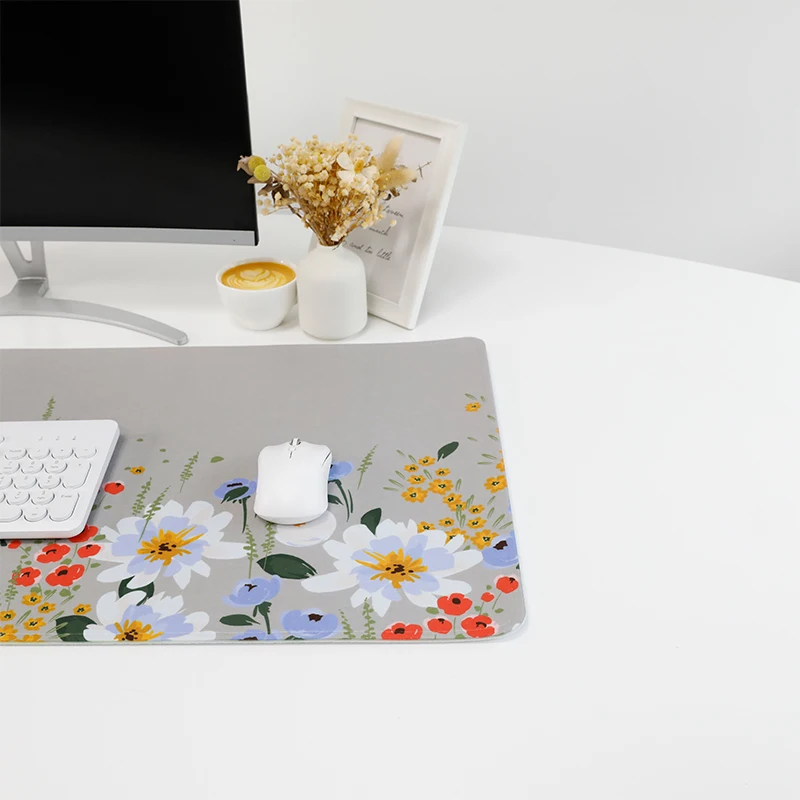 Flower  Mouse Pad, Non-Slip Rubber Base Long Computer Keyboard Mouse Mat for  Office Work ,Home Computer Gaming Pad 90x40cm