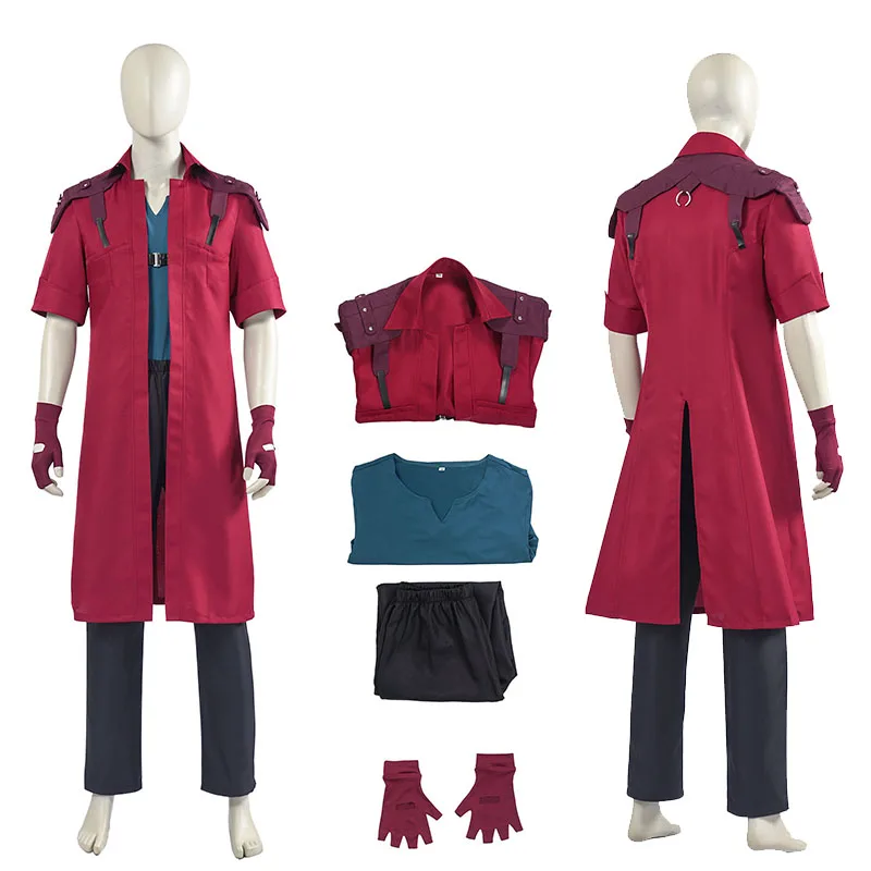 

Anime DMC Dante Cosplay Costume Red Coat Full Set 3 Dante Cosplay Costume Halloween Cos Costume Full Set