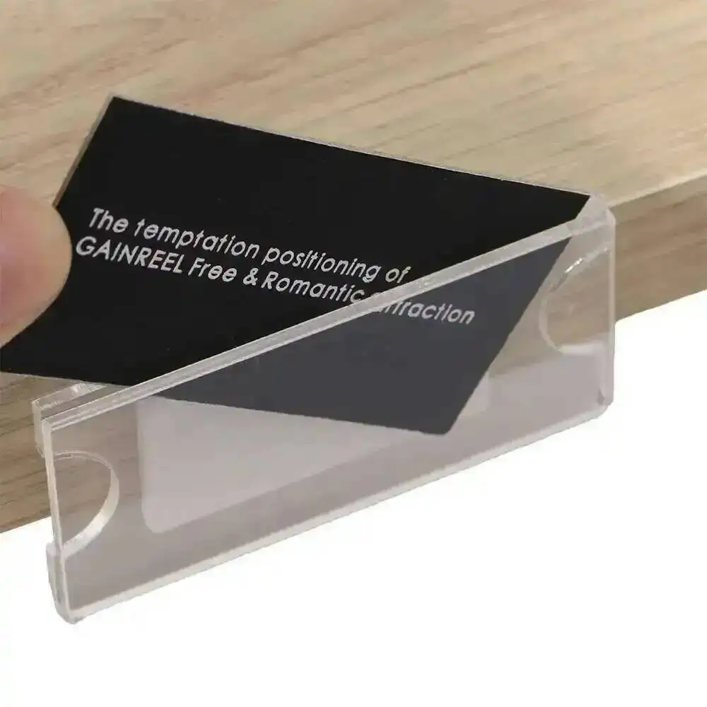 20 Stück U-förmige, flache Acryl-Preisschildschutzhüllen, Fotoeinsatzkarten, Umschläge – Detail 5