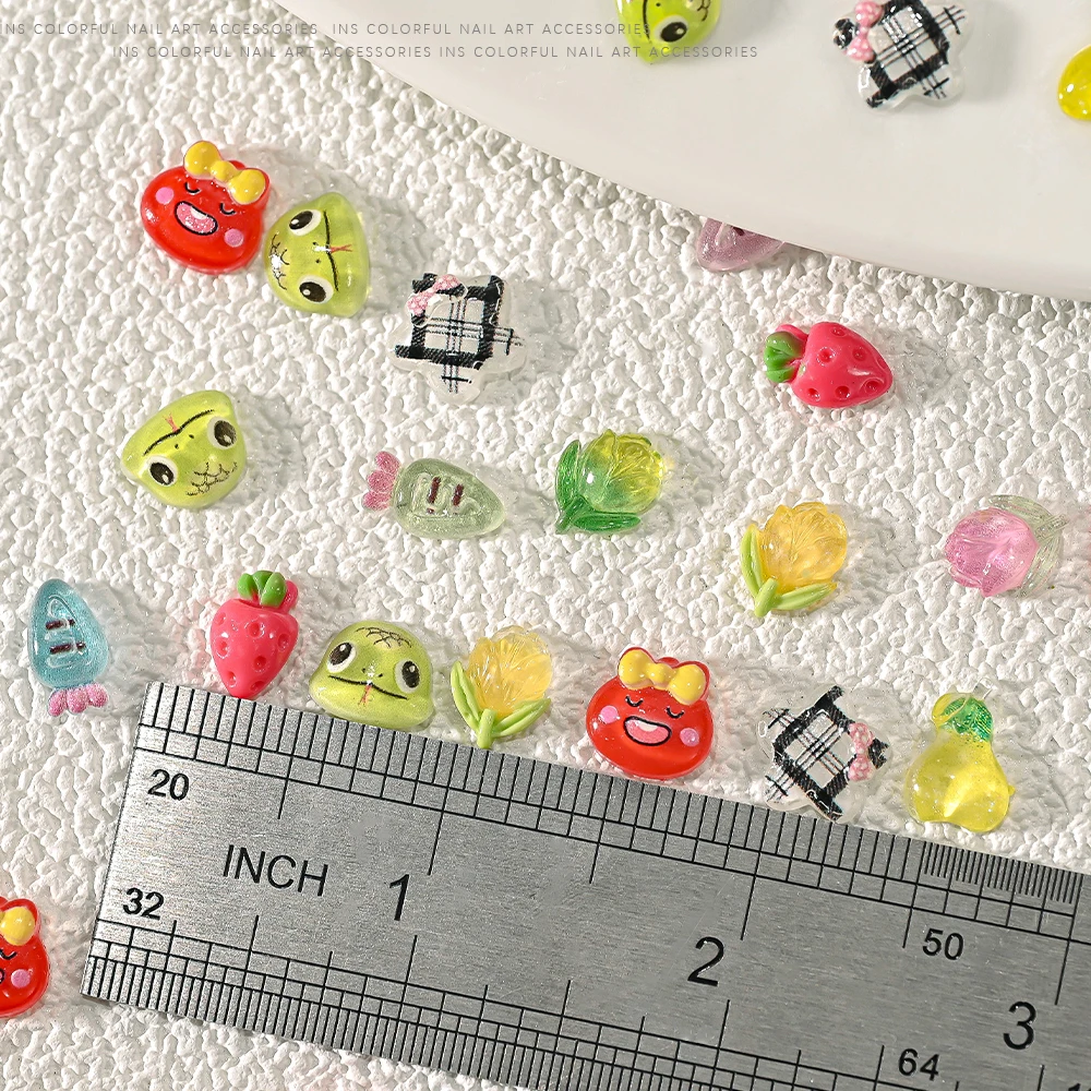 150-200 قطعة مختلطة ثلاثية الأبعاد الفراولة/الجزر/التوليب/الكمثرى/ثعبان مسمار السحر 8/10/12 مللي متر الراتنج الفاكهة والحيوان مسمار الفن لتقوم بها بنفسك مانيكير أجزاء و * &