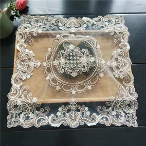 European luxury Embroidered Fruit Plate dessert tea table carpet decoration cloth cup placement hotel restaurant coaster 10 Main Sales Luxury Embroidered Pillows - №7