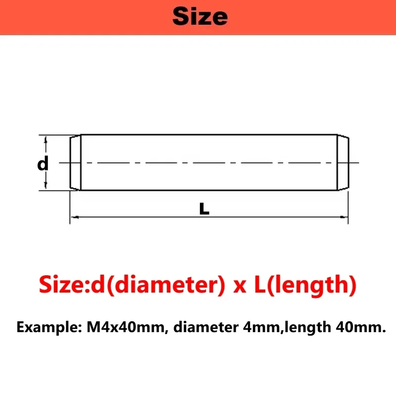 316 Stainless Steel Round Solid Dowel Pin Cylinder Locator Lock Fix Shaft Hardware Pin M3 M4 M5 M6 M8