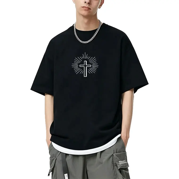 

Christian Jesus Is My God Bible Verse T-shirt Men Women Hip Hop Gothic Oversized Crewneck T Shirts Male Fashion Cool Streetwear