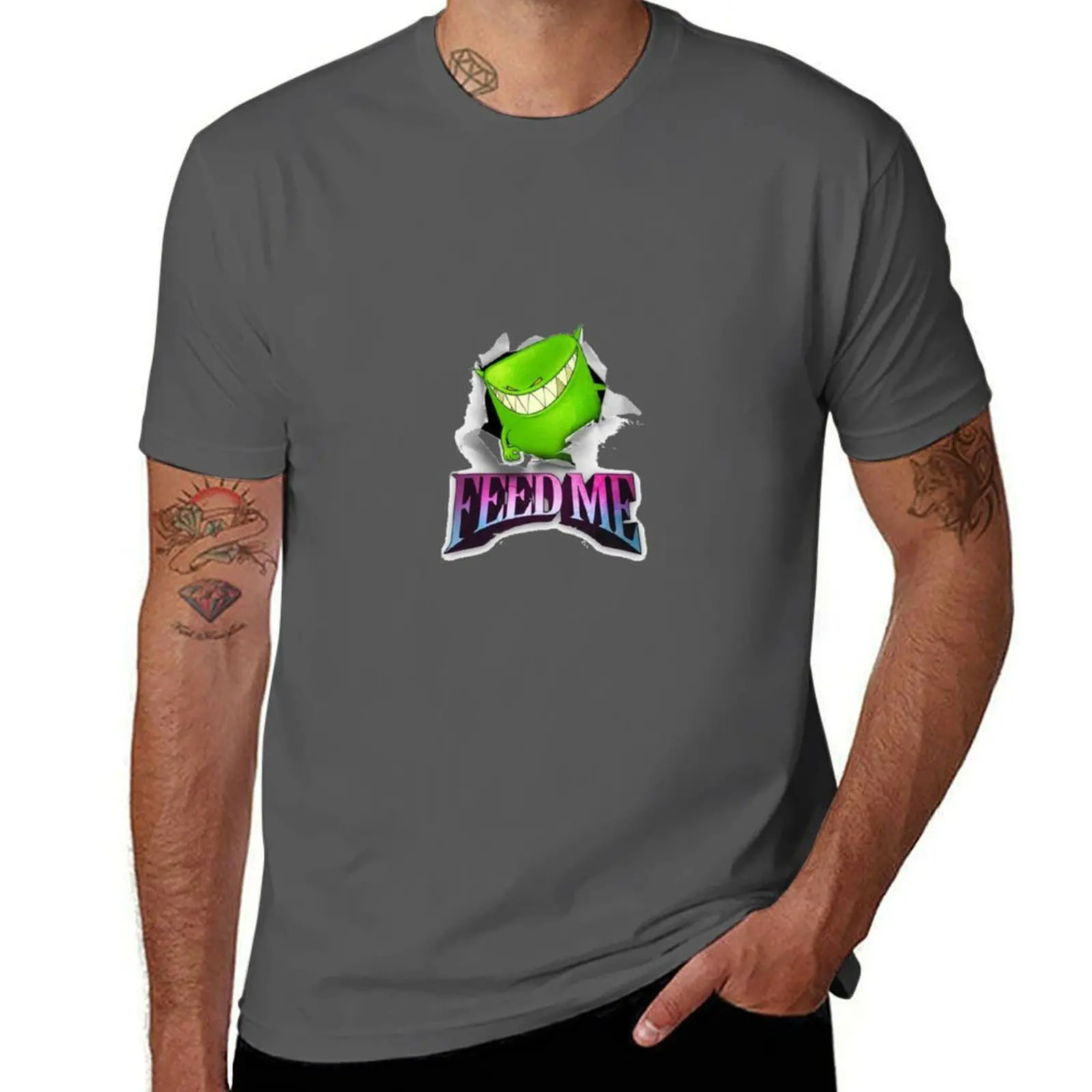 

Feed Me logo T-Shirt T-Shirt Simple Casual Short Sleeve Tee