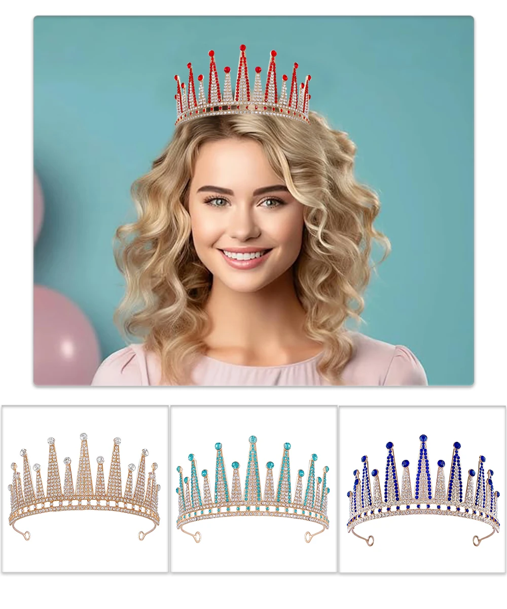 حفل زفاف عيد ميلاد سبيكة كامل الماس تيارا خوذة تاج الزفاف للولائم الزفاف تصفيف ثوب الزفاف الملحقات