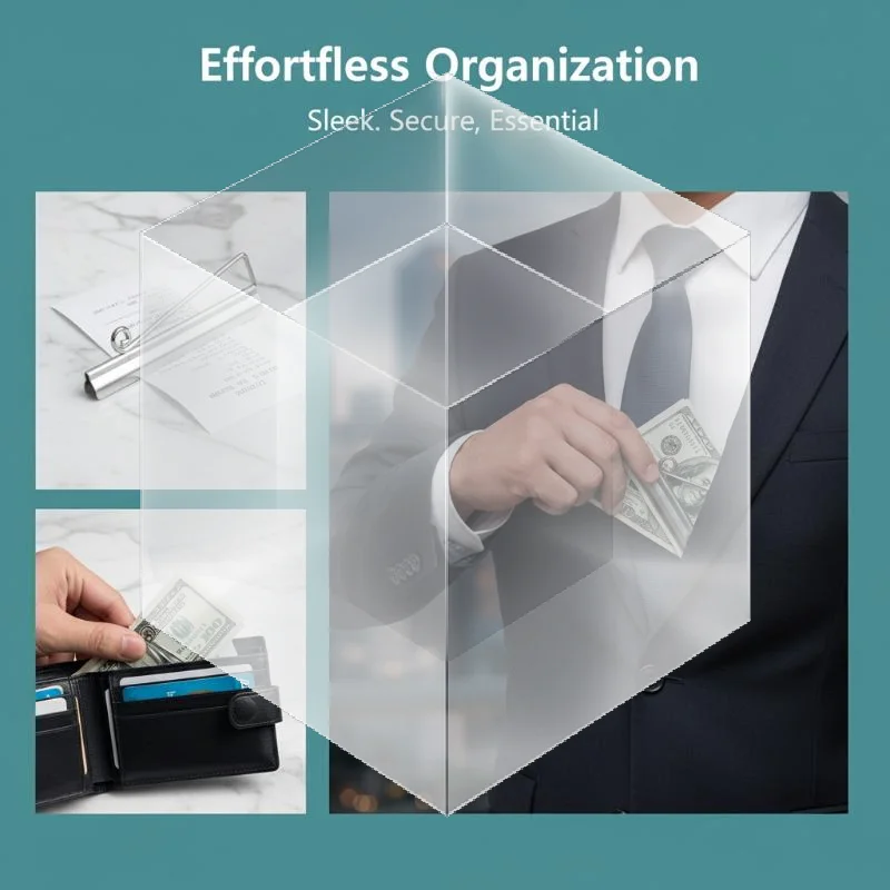 Versatile Metal Money Clip Bifold Spring Clamp for Secure Cash Handling