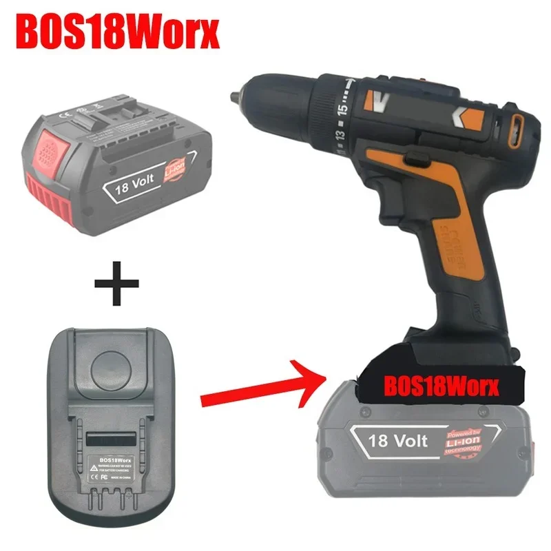 

MT18Worx BOS18Worx DM18Worx Adapter For Makita Bosch Dewalt Milwaukee 18V 20V Li-Ion Battery to For Worx 4PIN Orange Tools