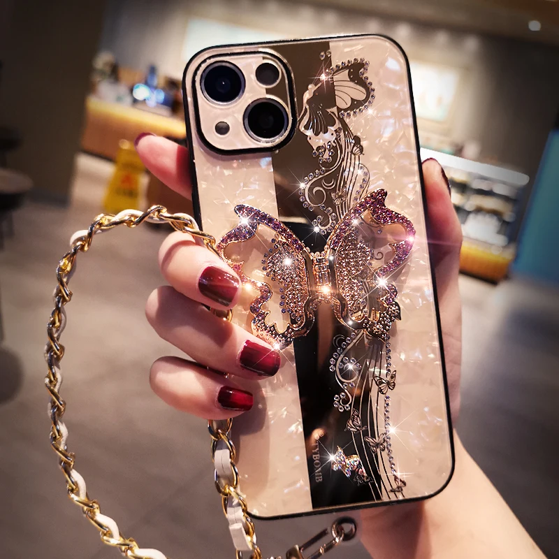 

Mirror Fashion Diamond Case for IPhone 13 12 11 Pro Case Premium Sense All-Inclusive Lens Phone Case for IPhone 11 12 13 Pro Max