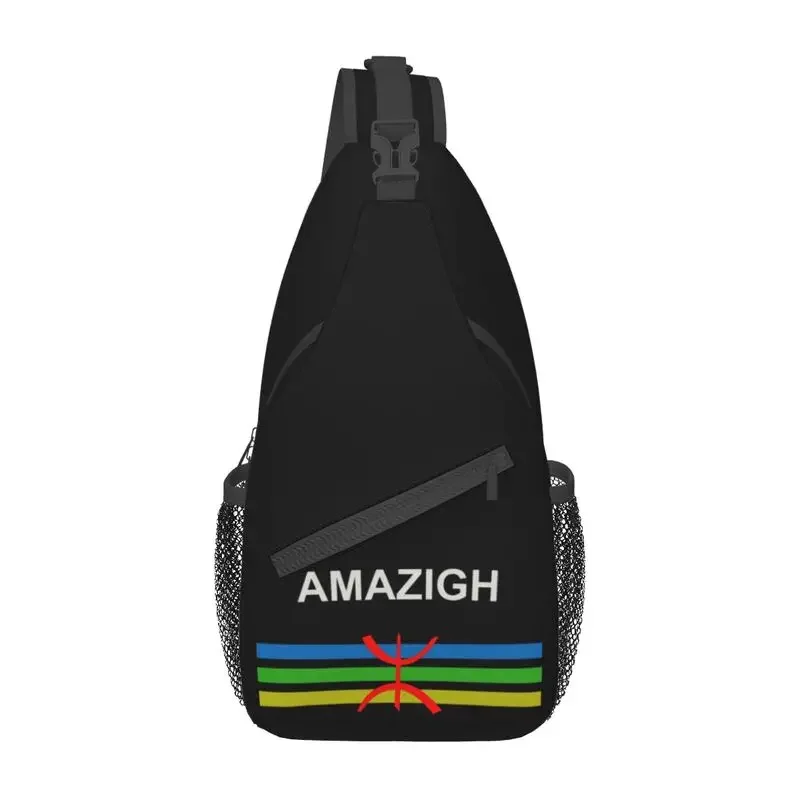 

Amazigh Flag And Emblem Sling Chest Crossbody Bag Men Casual Berber Amazigh Imazighen Shoulder Backpack for Traveling