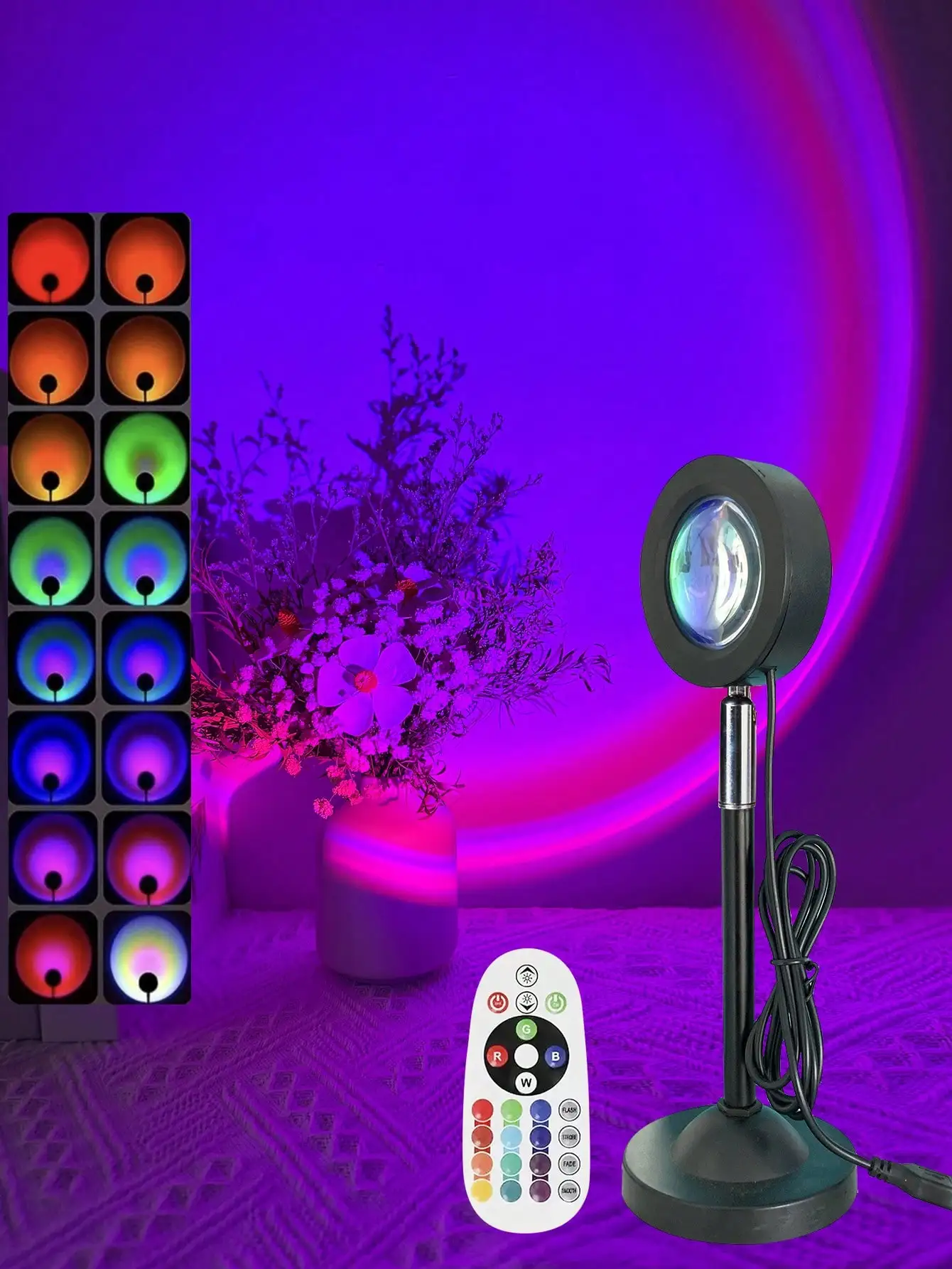 

1 PC RGB Projector Sunset Lamp / Single Color Sunset Lamp USB 5V Input RGB 16 Colorful Remote Control Festival / Party / Night L