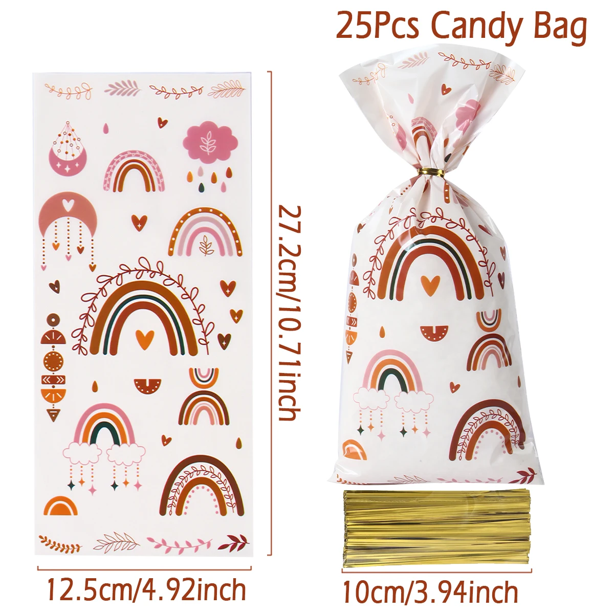 Bohemian Rainbow Goody Bag Candy Bags Birthday Party Decor Kids Adults Wedding Outdoor Party Birthday Supplies Baby Shower Decor