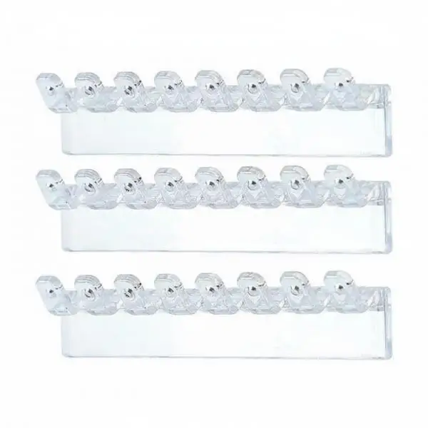 Mini Jewelry Storage Strips Set of 6 Wall Hanging Rack for Earrings Necklaces Bracelets Organizer Compact Clear Dorm Room Decor