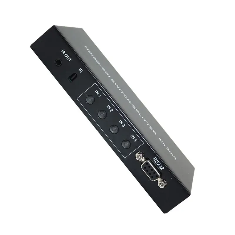 AS95 RS232 Central Control 4x2 SDI Splitter Switch Switcher 3G-SDI Distributor with Remote Control EU Plug