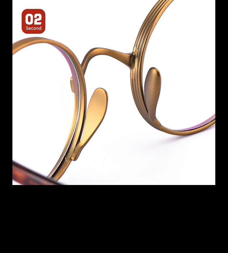 YIMARUILI Ultra-licht Titan Legierung Acetat Brillen Frauen Mode Retro Runde Kleine Optische Brillen Rahmen Männer – Detail 6