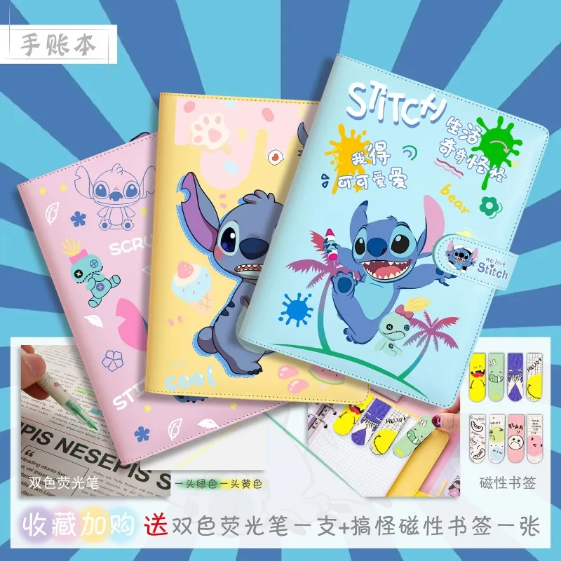 

Disney Lilo & Stitch Pu Cartoon Notebook Composition Book Cartoon Tablet Supplies School Stationery Student Girl Gifts Wholesale