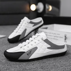 Halbe Hausschuhe für Männer Trendy männer Flachen Boden Casual Schuhe Weiche Sohle Unterstützung Schuhe männer Turnschuhe Zapatos De hombre 2024