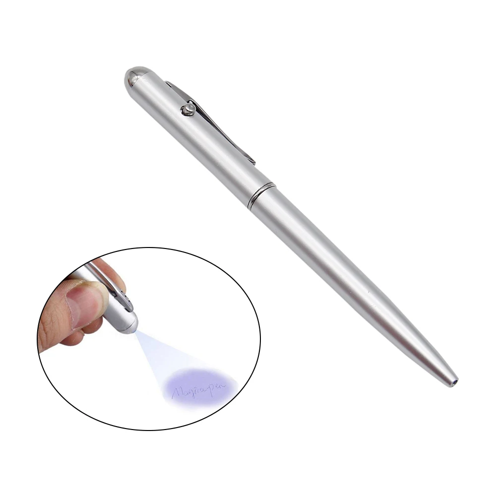 1Pc Plastic Material Invisible Ink Pen Novelty Ballpoint Pens New Office School Supplies With Uv Light Magic Secret Ballpoin