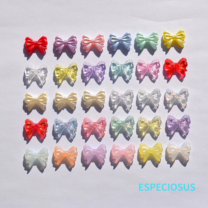 Beige Color Bowknot Spacer 19MM Cute Bow ABS Pearl Beads For Earring Making Departments ABS Pendants Jewelry Making Accessory