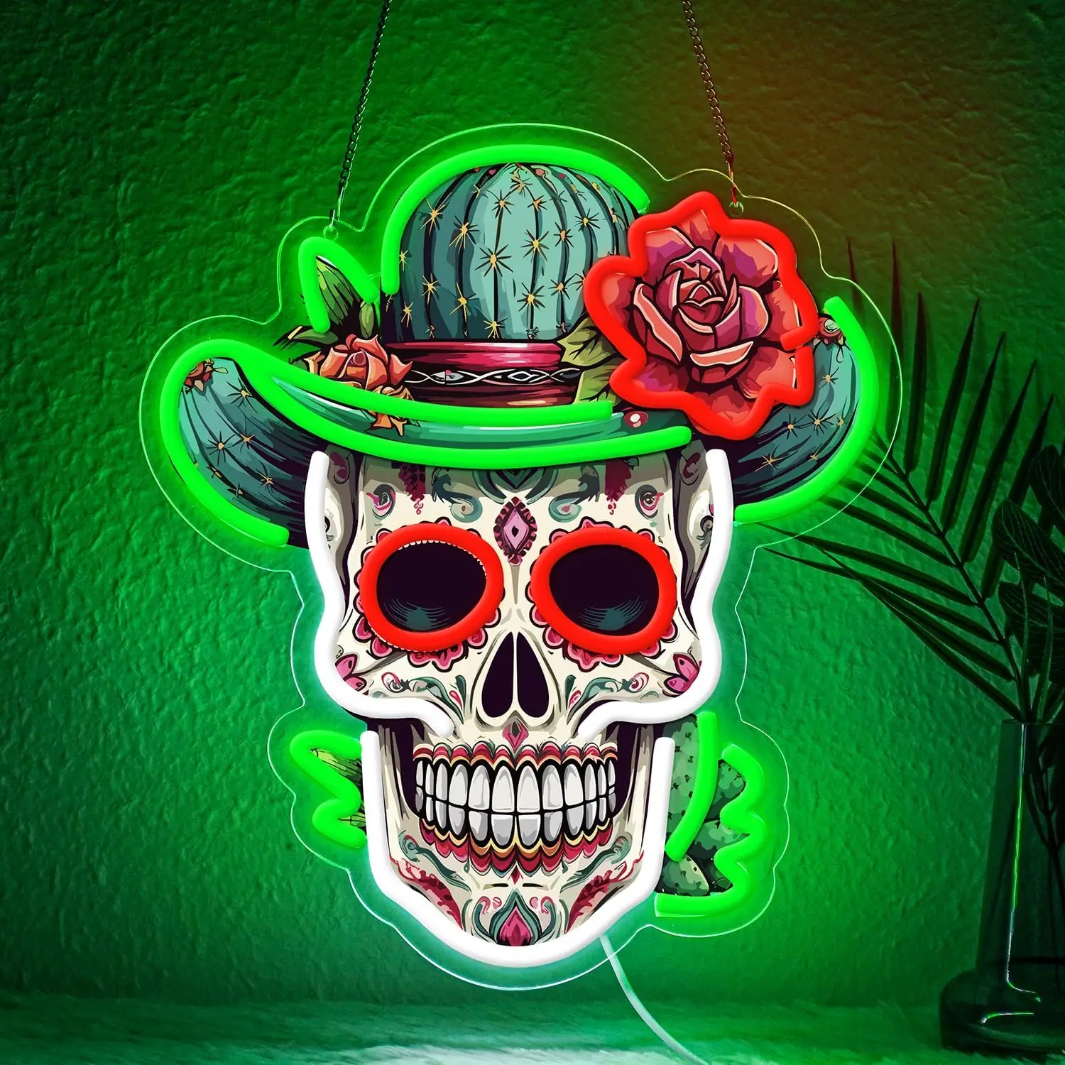 Day of the Dead Neon Sign USB Powered Handmade LED Light for Halloween Party Bar Game Room Home Bedroom Decoration Gift