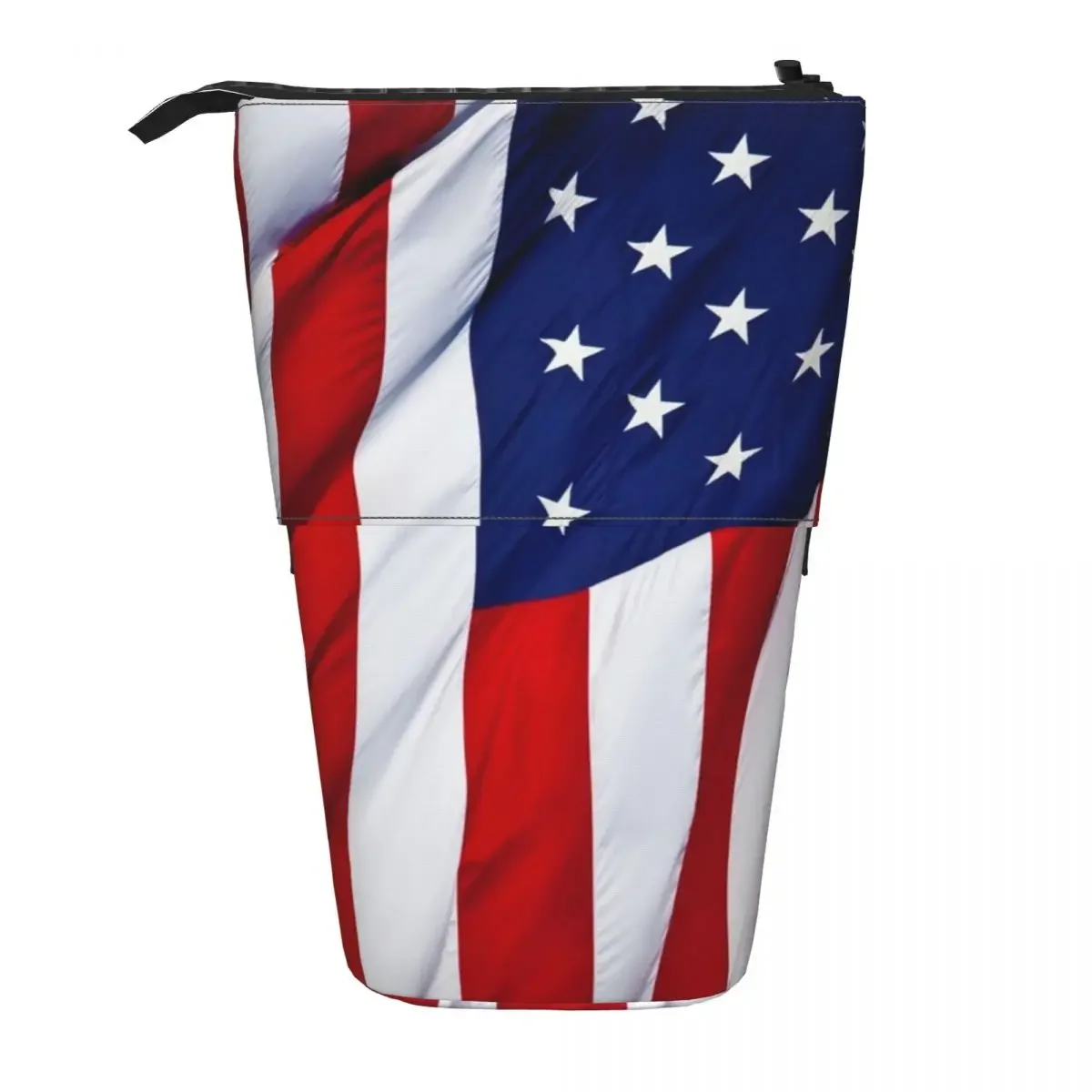American Flag Flying Reversible Pencil Case for Studen School Pen Box Pencil Bag Stationery Supplies Pen Holder Bag