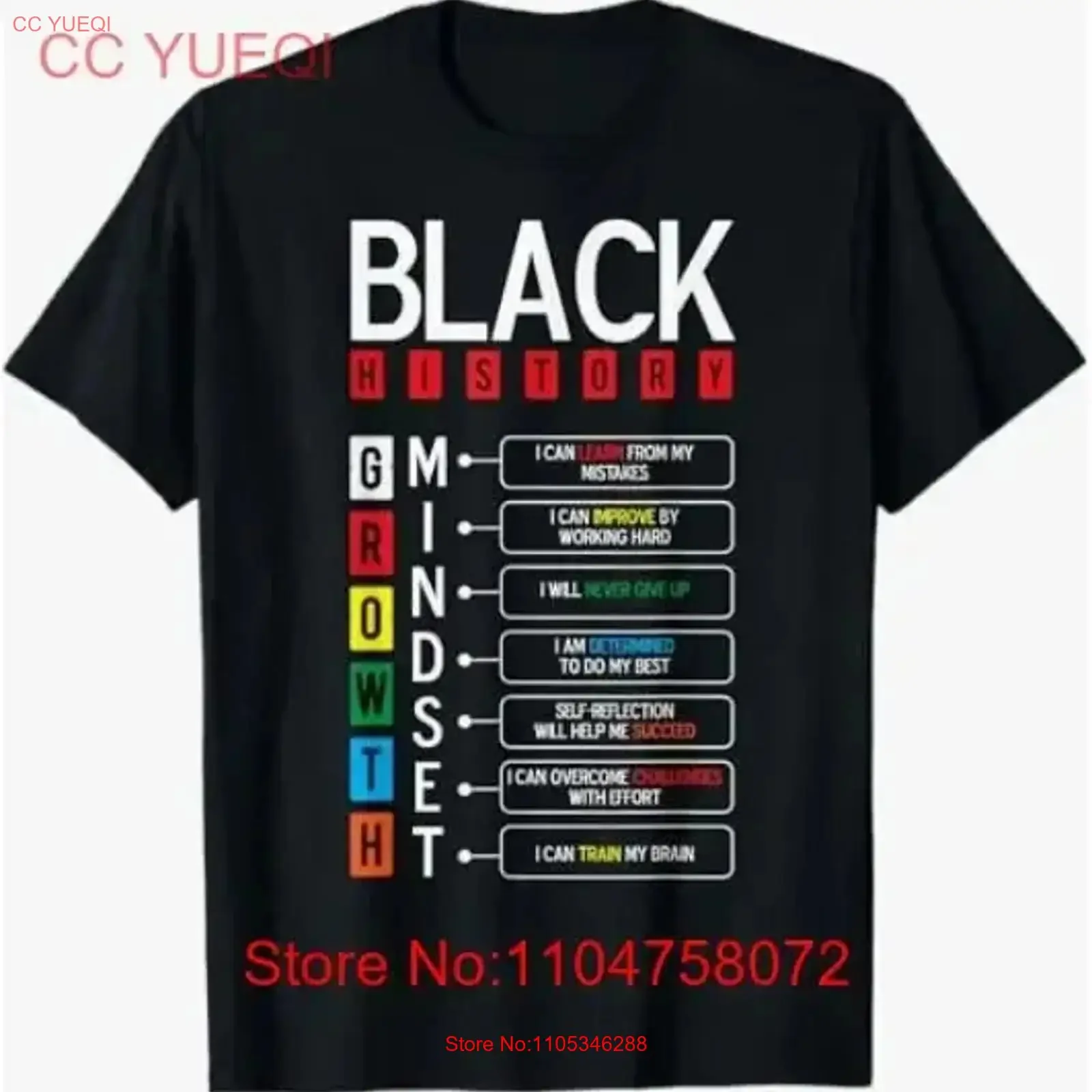 Growth Mindset Definition Cool Black History Month T-Shirt im Vintage-Stil, gewaschene Grafik, lässig, weich, leicht stilvoll, für Herren im Vintage-Stil