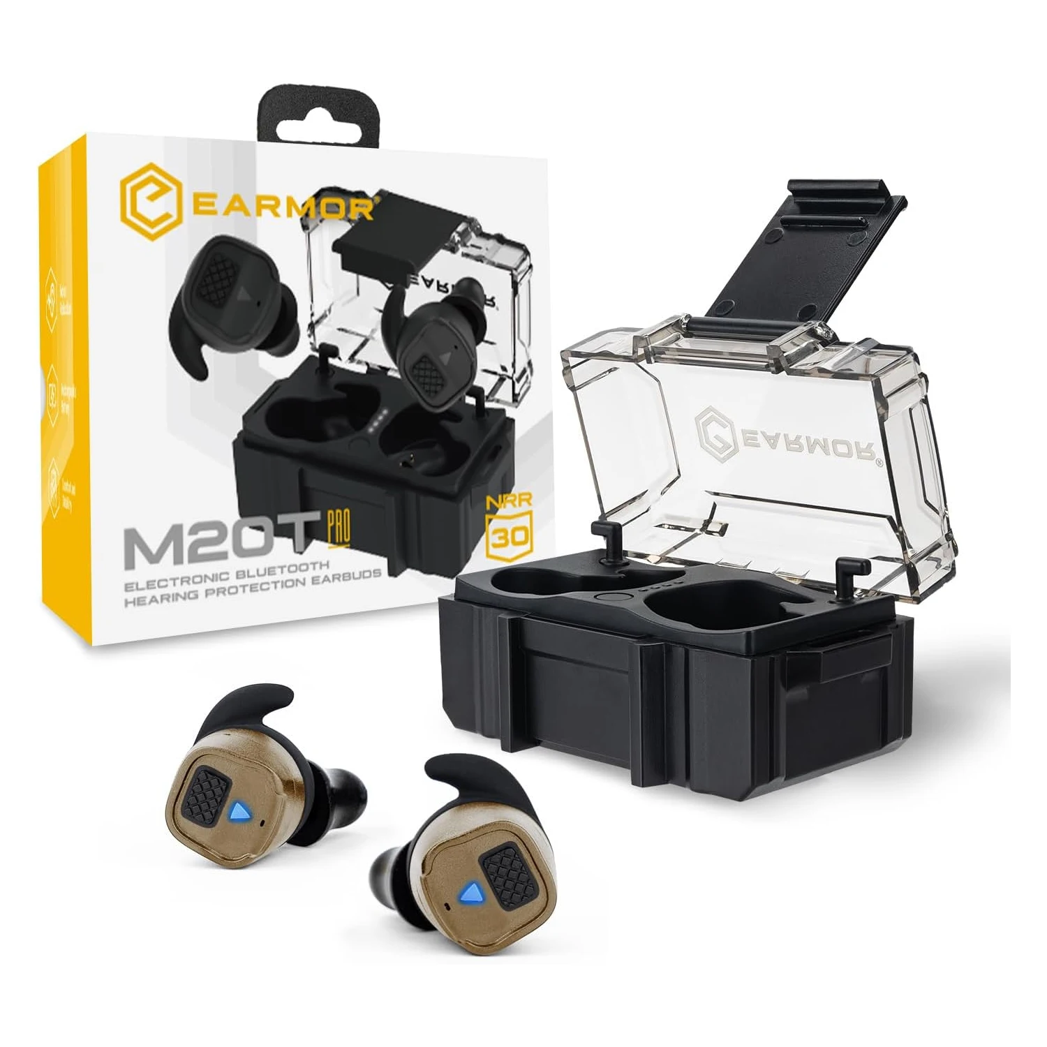 EARMOR M20T Tactical Earplugs Bluetooth 5.4 Noise Reduction Sound Amplification Hearing Protection for Shooting Hunting Sports