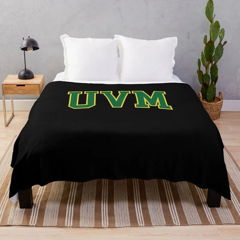 

University of Vermont - UVM - Catamounts Throw Blanket Summer Decorative Sofas Softest Plaid on the sofa Blankets