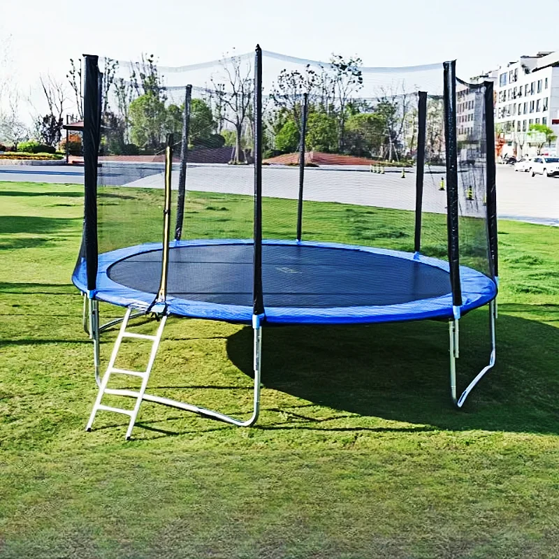 

14-футовый высококачественный коммерческий складной фитнес-батут унисекс с большой стальной защитной сеткой для использования в помещении и на улице, для дома, для детей, с пенополипропиленовым покрытием