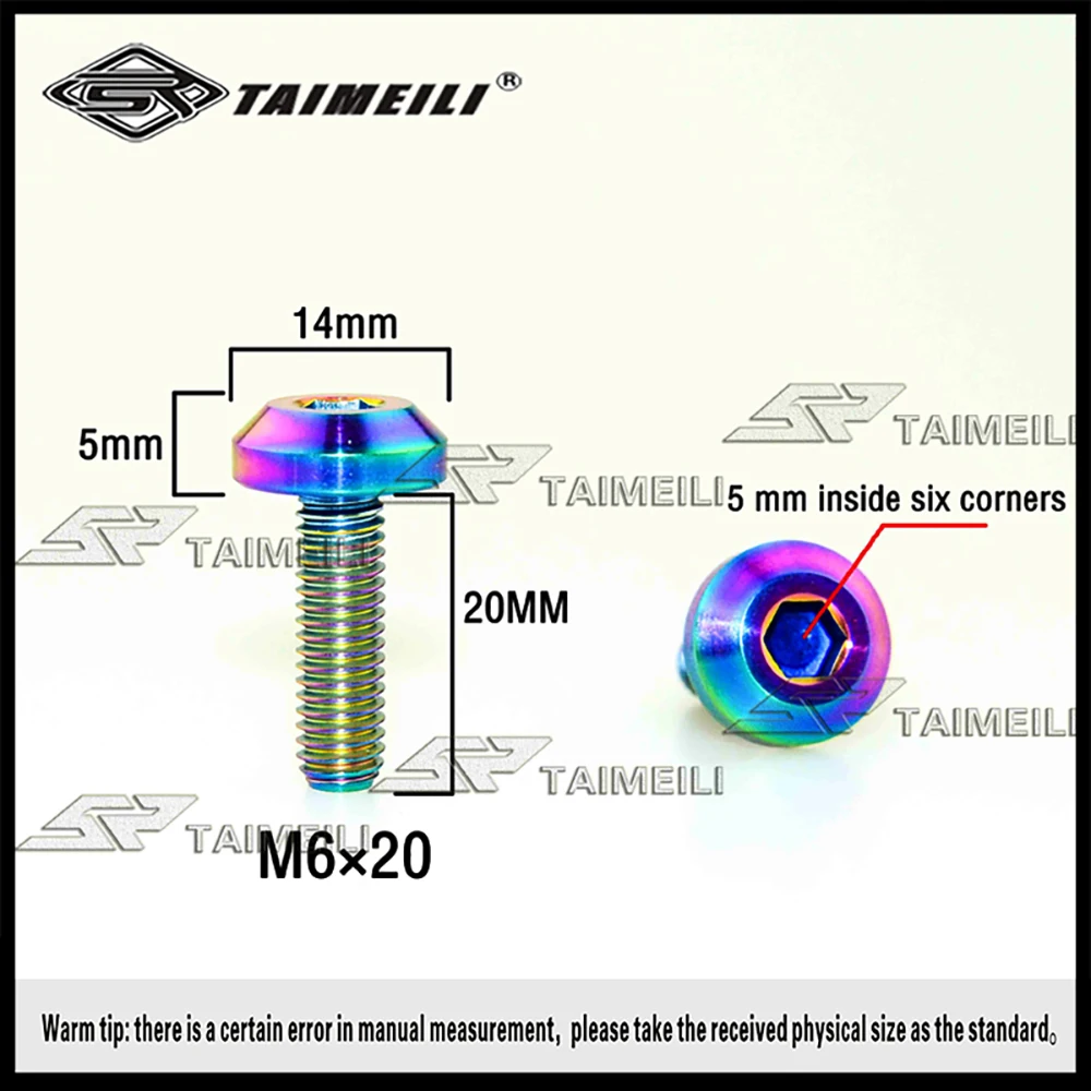 1pcs Titanium alloy screw umbrella M6*12/15/20/25/30/35 refit rep
