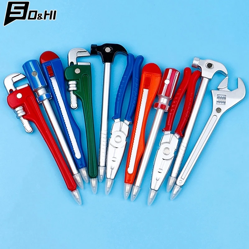 1Pcs Ball Pens Simulation Hardware Tools Vise Screwdriver Pliers Hammer Toy Modelling Ballpoint Pen Student Learning Prizes Gift