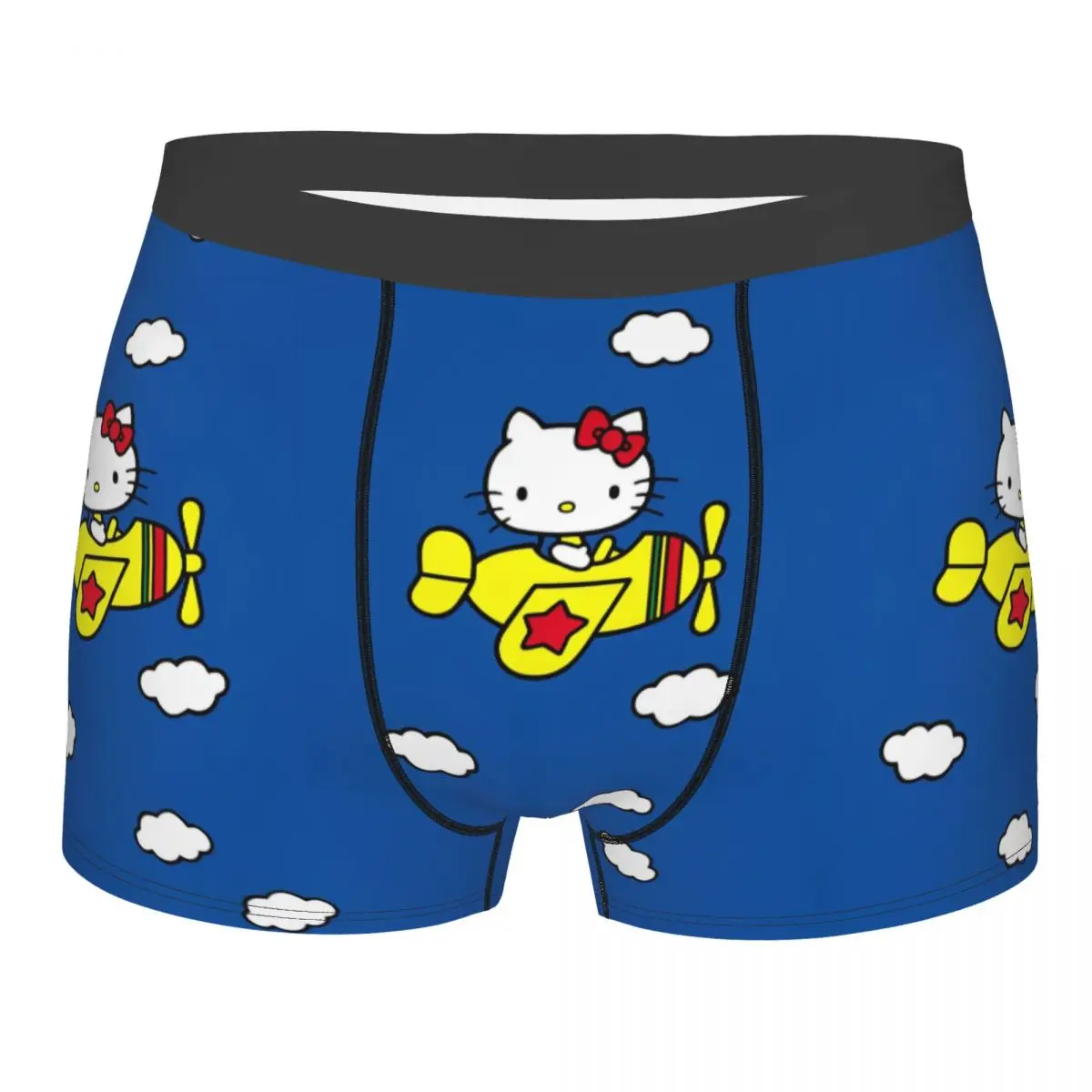 

Men Hello Kitty Flighting Underwear Sexy Boxer Briefs Shorts Panties Male Soft Underpants Plus Size