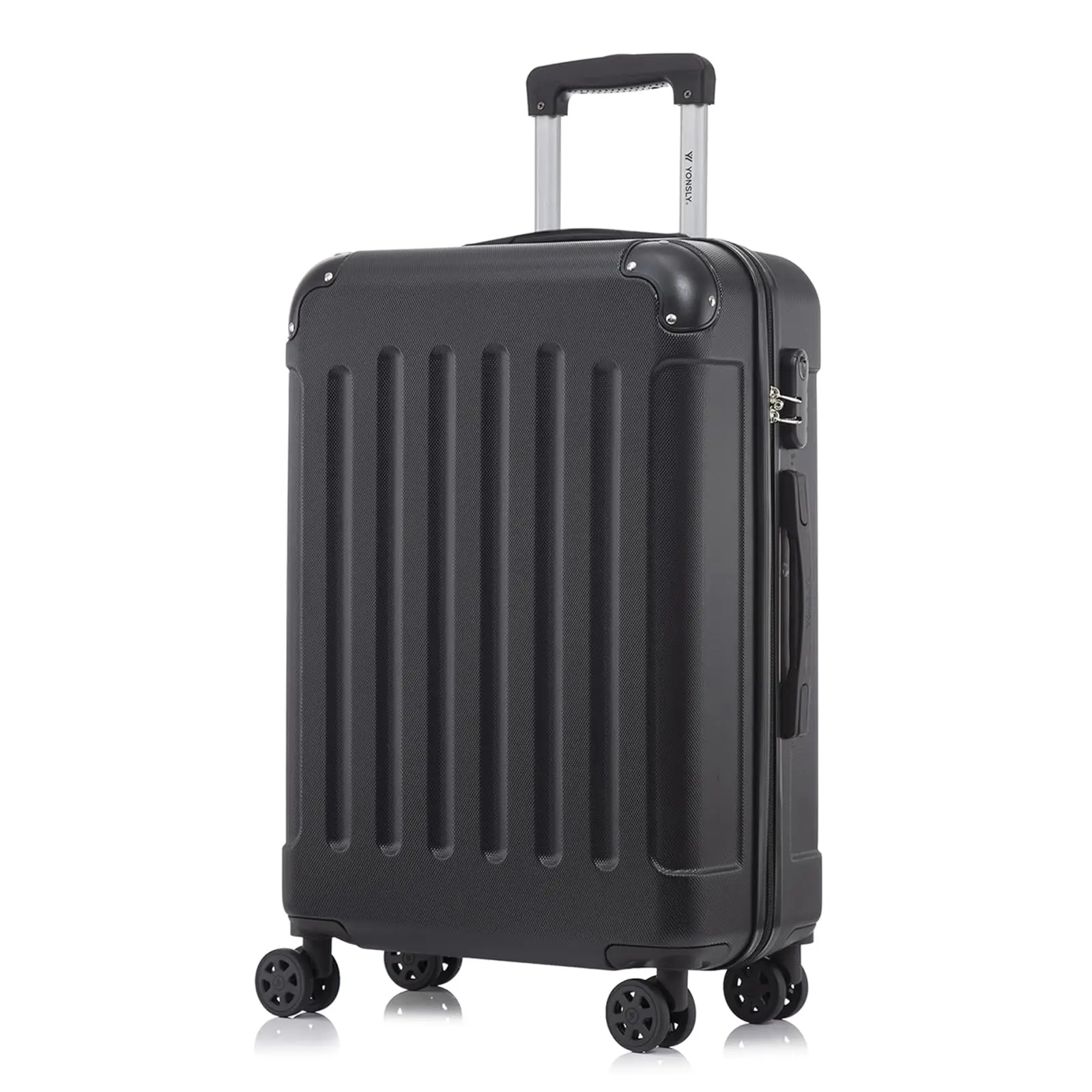 YONSLY Koffer 16/20/24/28 Zoll mit 4 360° Rollen Spinner Robuster Doppel-Reißverschluss Zahlenschloss Netztasche Doppelter Reißverschluss Weicher Gummigriff Trolley Reisekoffer Handgepäck