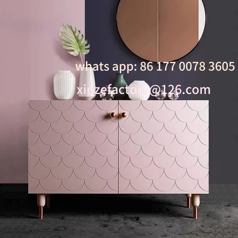Customizable luxury fish scale modeling side cabinetNew tea cabinet light