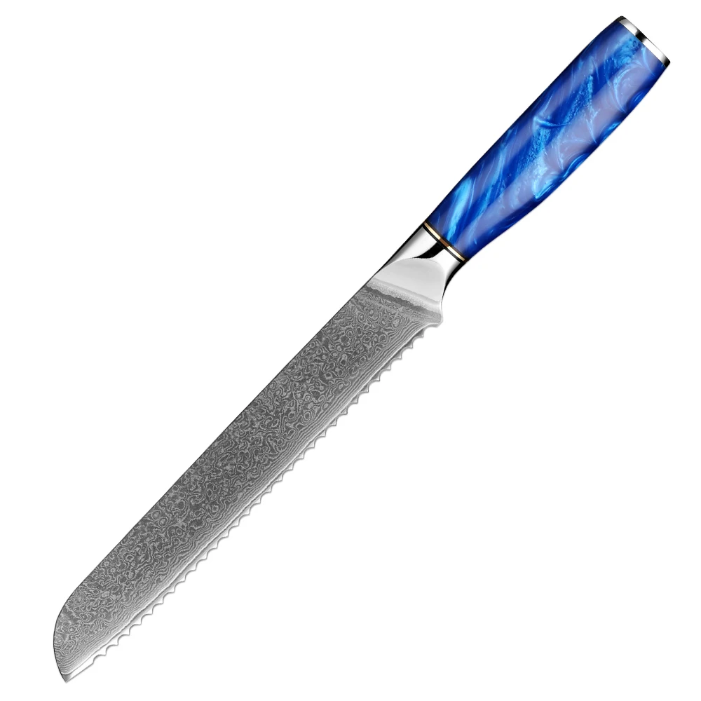 

Blue Resin Handle Bread Knife, 8 Inch Serrated Bread Knife, Lightweight Slicing Bread Knife for Cutting Homemade Sourdough Bread