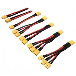 Siliciumdraad XT60 parallelle batterijconnector mannelijke/vrouwelijke kabel dubbele verlenging Y-splitter/RC-batterijmotor met 3-weg 14AWG