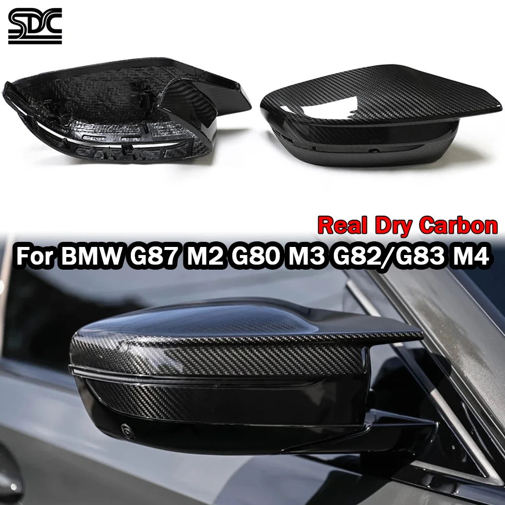

Real Dry Carbon Fiber Mirrors Replace For BMW M3 M4 Series G80 G82 M2 Competition 2021+ Prepreg Dry Exterior Side Mirror Cap