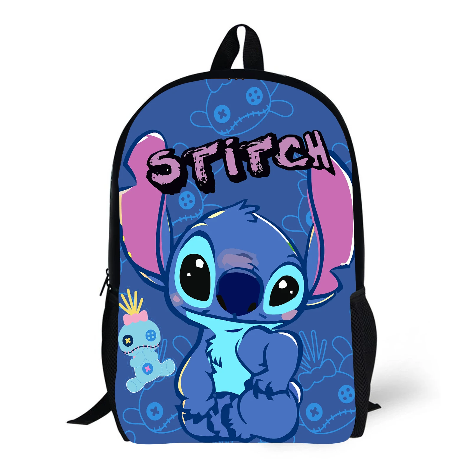 

1pc fashionable backpack with Stitch and Little Gold pattern, cute colorful printed trendy student backpack, travel backpack