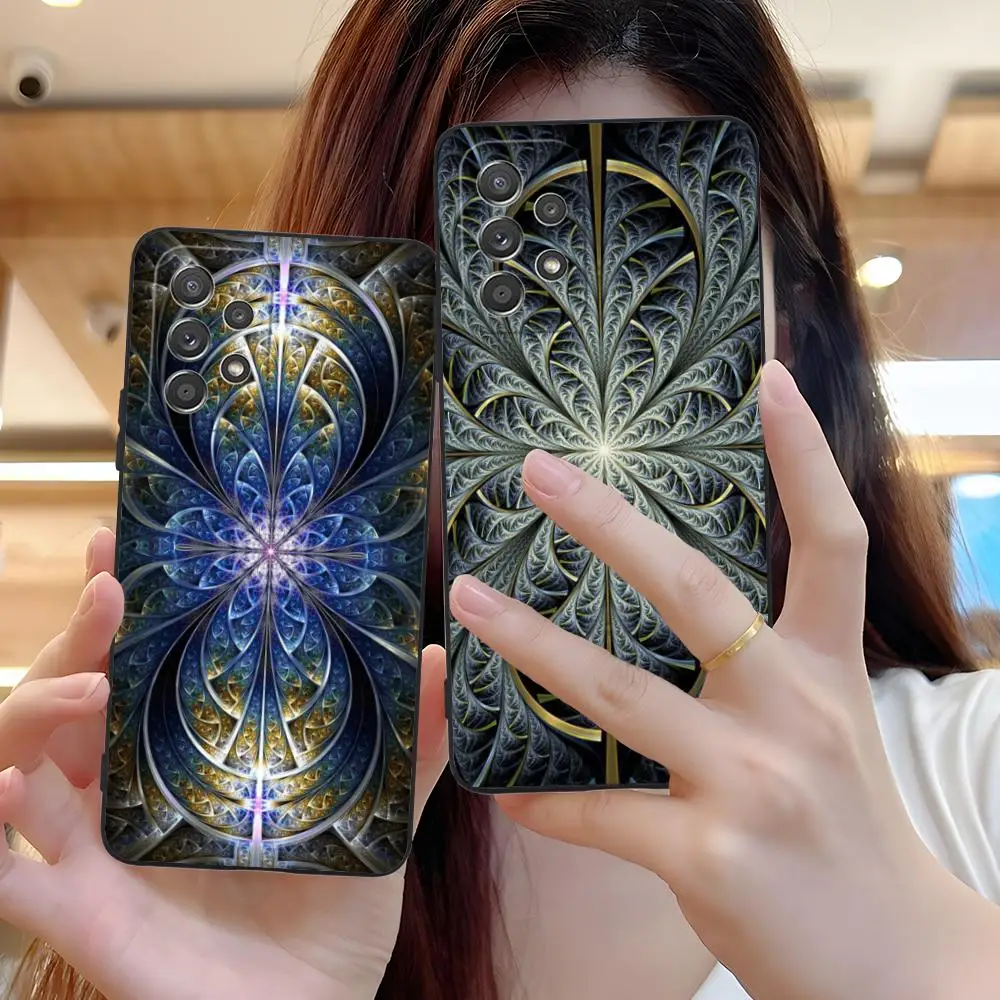Aesthetic Fractal Art Phone Case for Samsung Galaxy M55 54 42 35 34 33 32 23 22 15 14 13 12 F55 5G Soft TPU Shockproof Cover