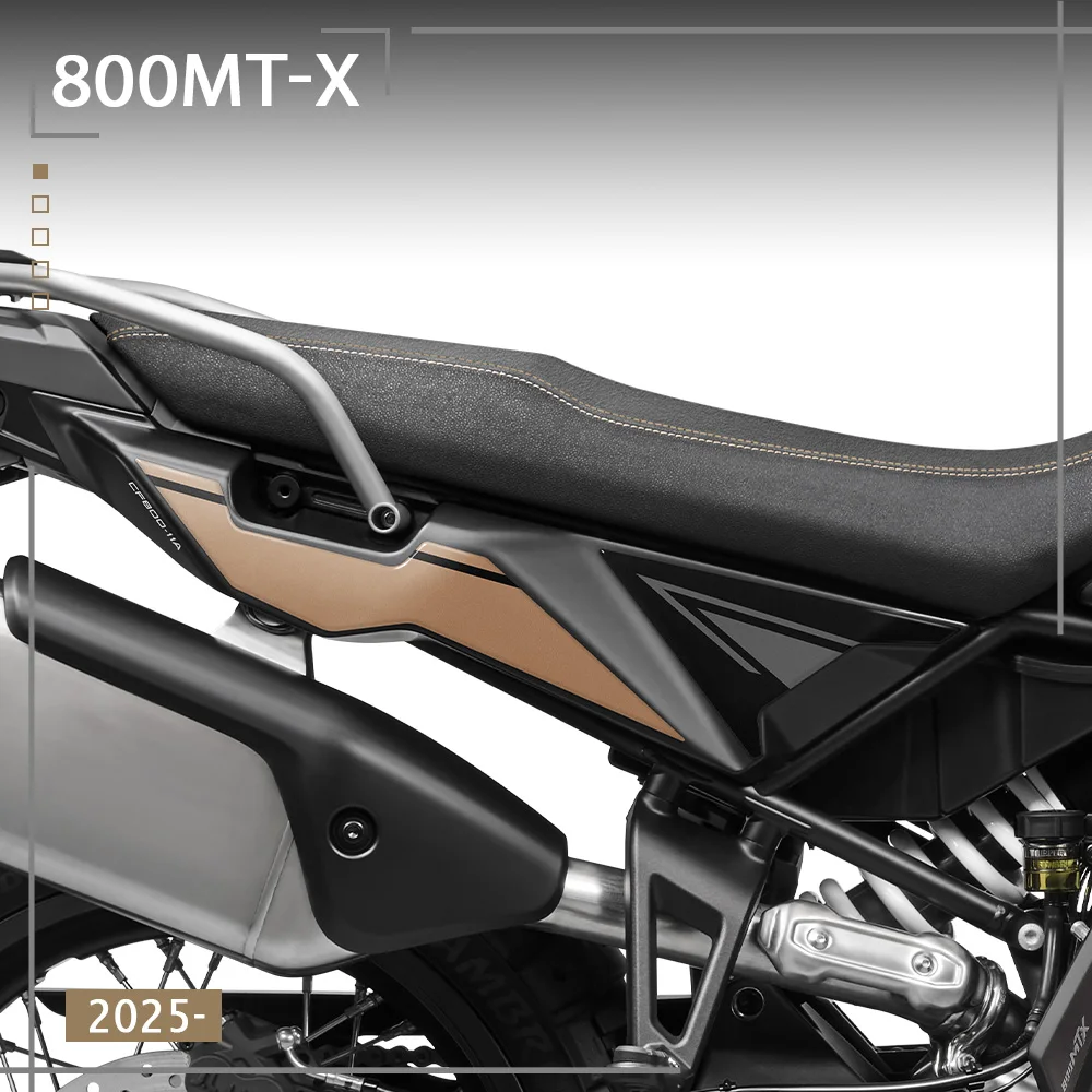 

Для CF Moto 800 MT-X 2026-2025: 3D-наклейки из смолы под сиденье для 800MTX на обе стороны задней части кузова