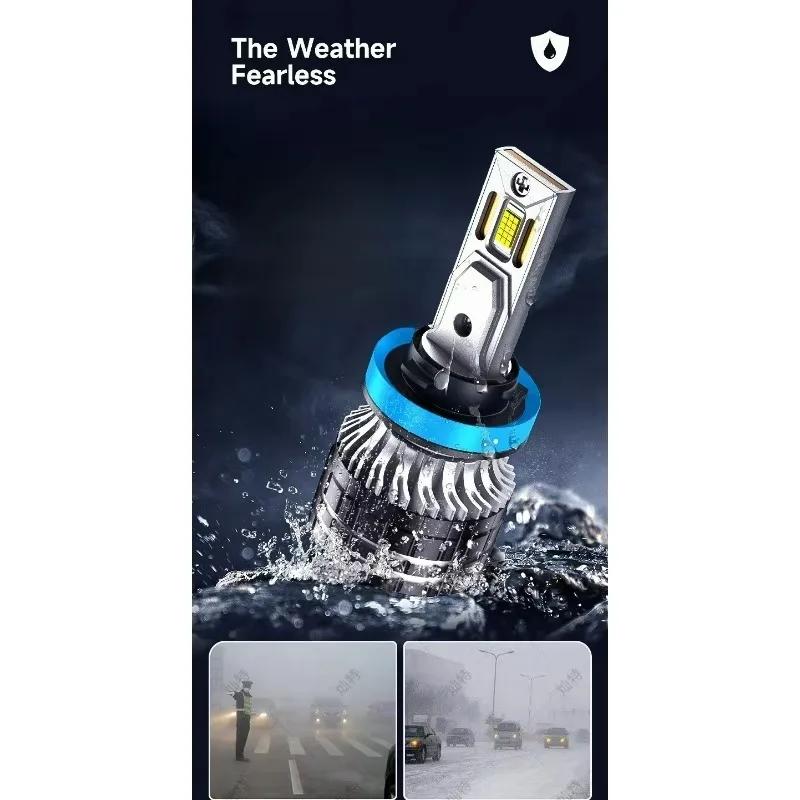 

Tiy 2Pcs H1 Led Headlight Bulbs H7 LED Car Lights H4 H11 HB3 9005 HB4 9006 6000K 1000W 600000LM Canbus Auto Headlamps Super Brig