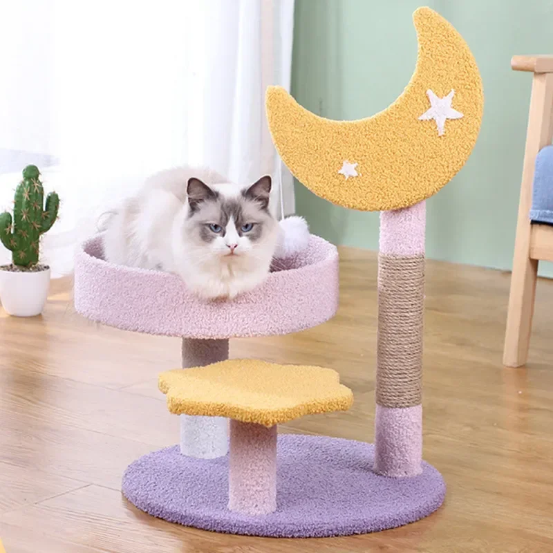 

Cat Tower Four-layer Cat Climbing Frame Cats Tree House Jumping Tree Sisal Scratcher for Cats Scratching Post Kitten Scratch Toy