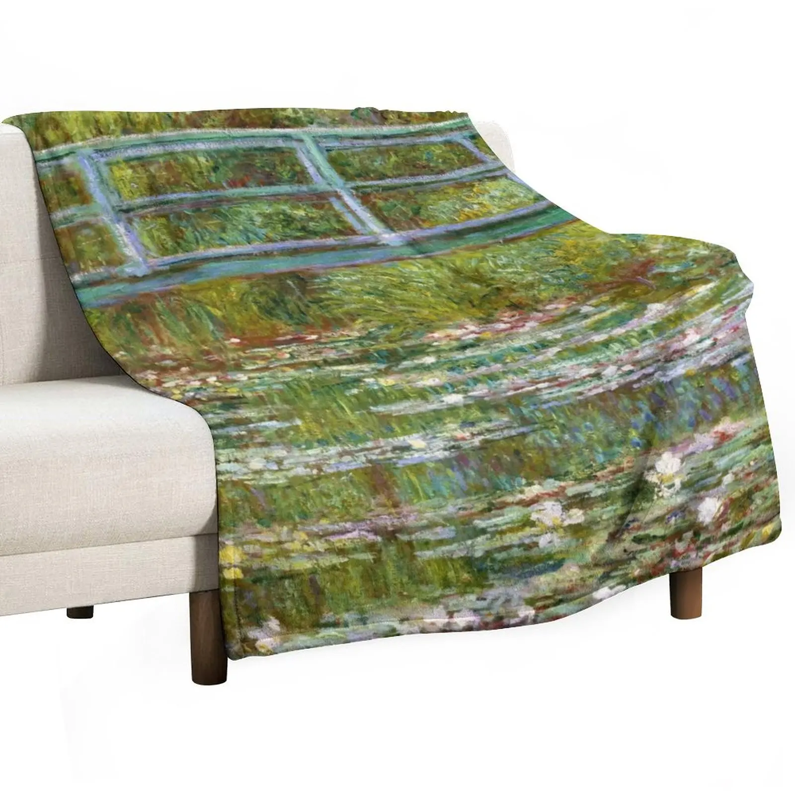 

Claude Monet Bridge over a Pond of Water Lilies Throw Blanket Blankets For Sofas Beautifuls Blankets