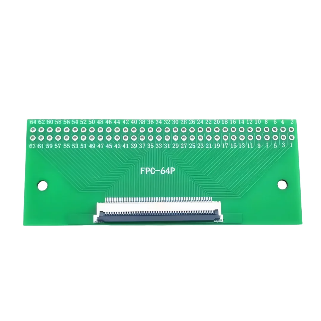 1PCS FFC/FPC-64Pin adapter board 0.5 to 2.54mm in line welding 0.5 pitch seat test board Soft row cable adapter board